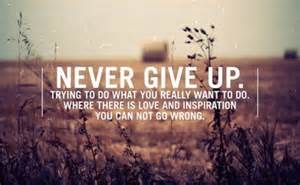 never give up